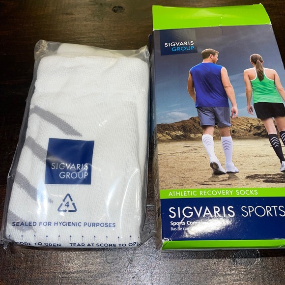 New Sigvaris Sports Athletic Recovery White Compression Socks XL 08771 - Picture 3 of 6